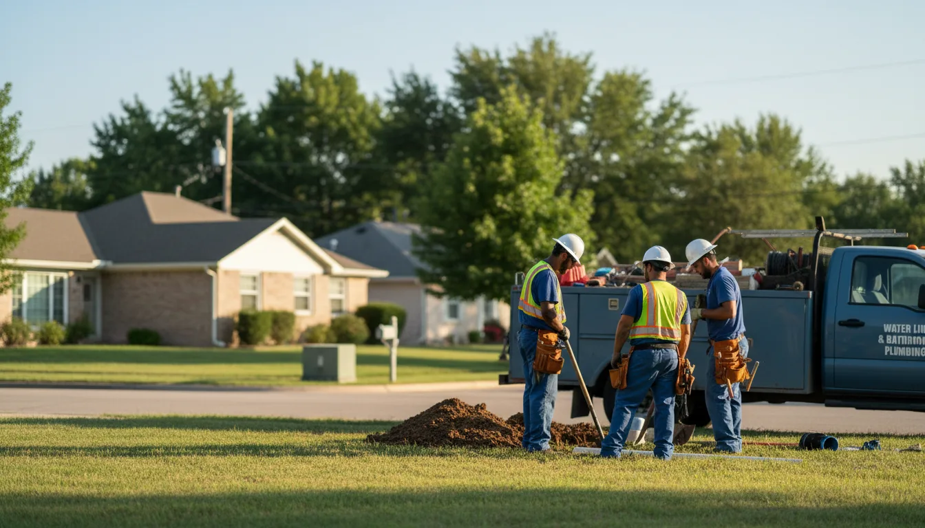 Residential water line and bathroom plumbing service in Hollister, MO